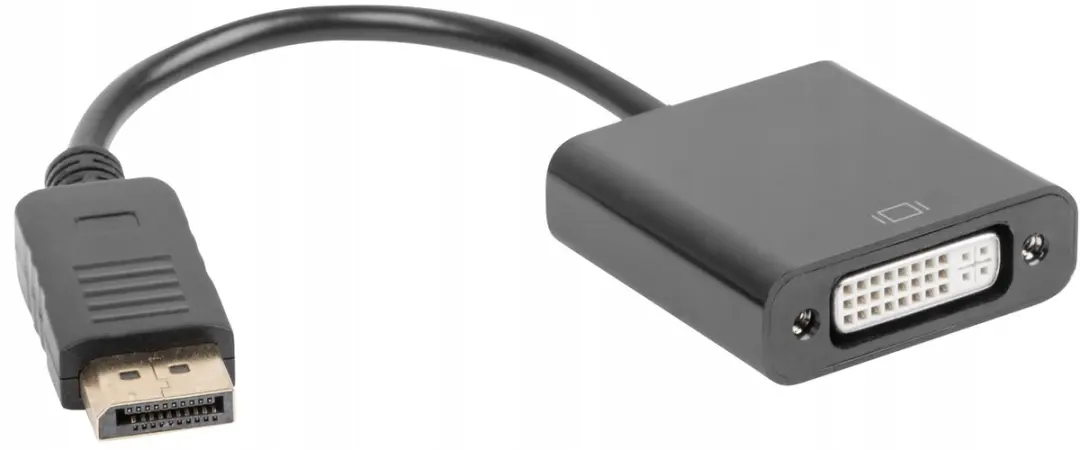 Lanberg DisplayPort 1.2 naar DVI-I Adapter 24+5 pin - 10cm - Zwart