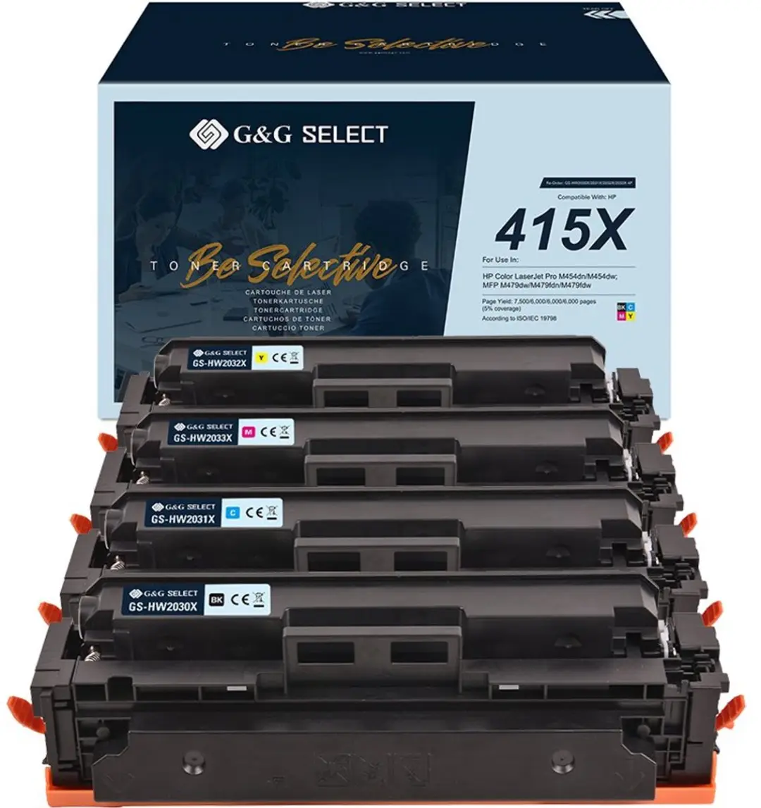 G&G Select XL Premium Toner 25.500 Pagina's - 4 Kleuren - o.a. HP 415A/415X