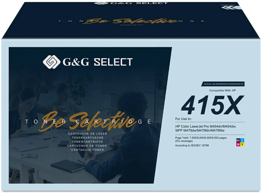 G&G Select XL Premium Toner 25.500 Pagina's - 4 Kleuren - o.a. HP 415A/415X
