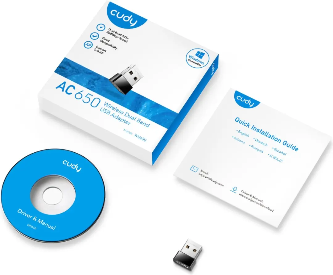Cudy WU650 USB WiFi Adapter - Dual-Band 633 Mbps - afbeelding 4 van 6