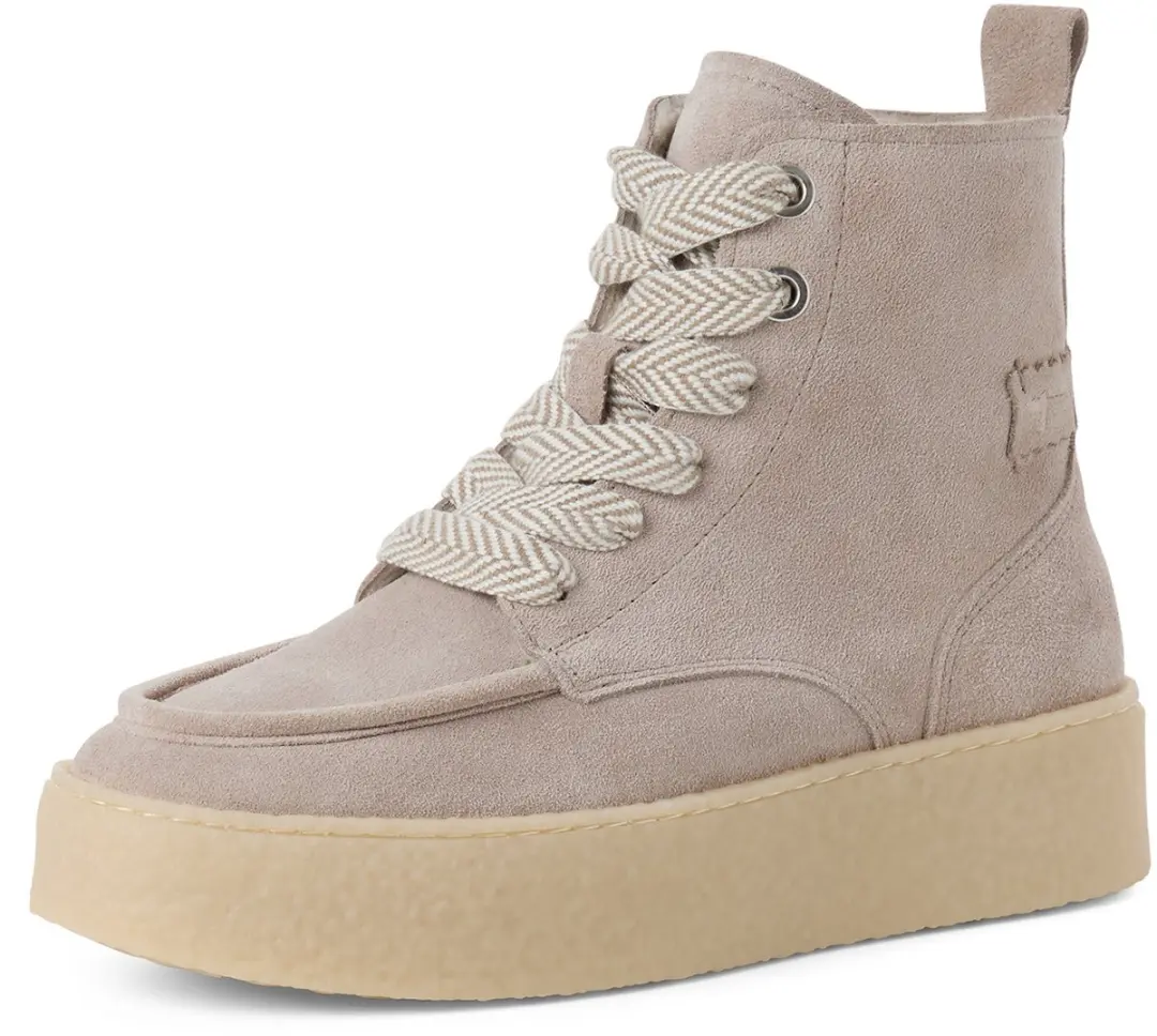 Tamaris damesleren enkellaarsjes 1-25200-47-377 Lace Boot lichtbruin