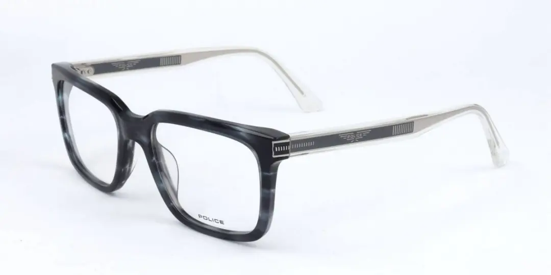 Police VPLF03N Shiny azure havana striped 53/18/145 MAN Brilmonturen
