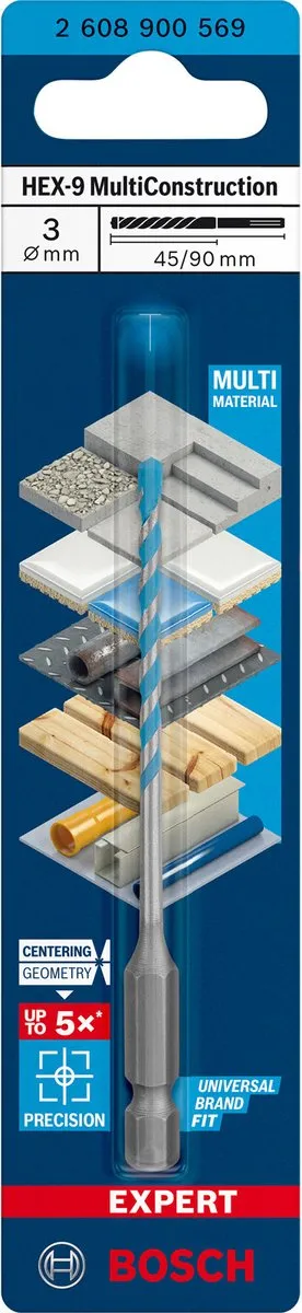 Bosch Professional EXPERT HEX-9 2608900569 Boor 3mm - 90mm