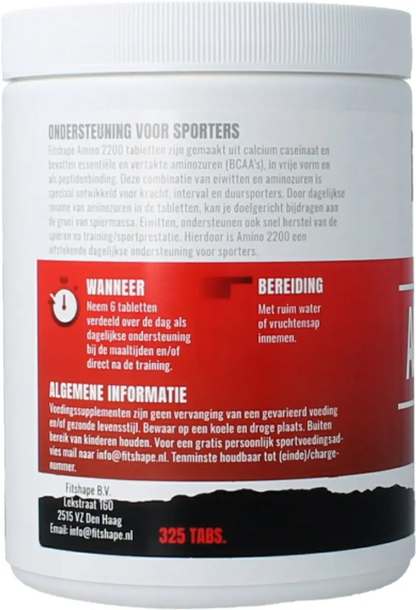 Fitshape Amino Gold II 2200-B Sportvoeding - 325 Tabletten