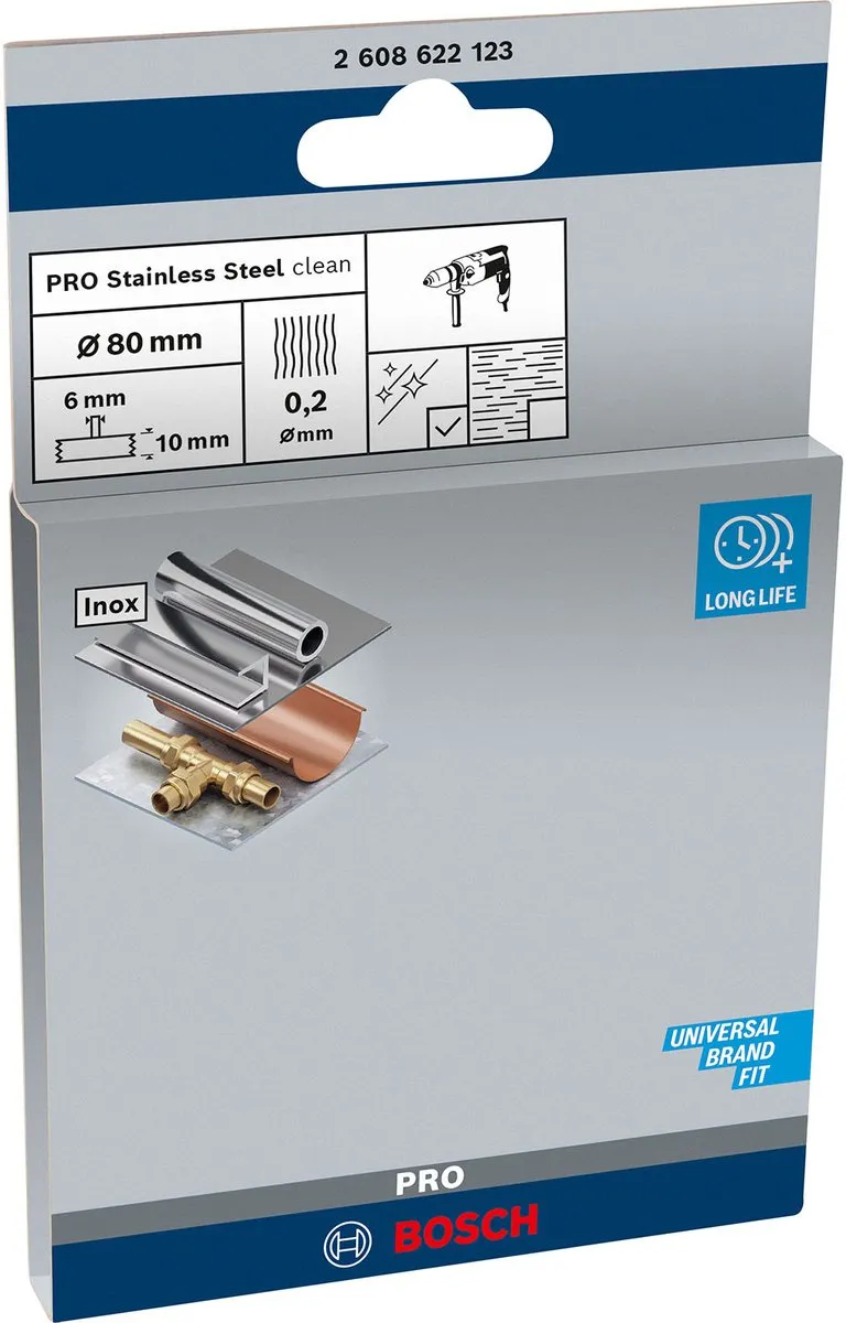 Bosch Professional Schijfborstel 6mm - 80 Gegolfd - RVS