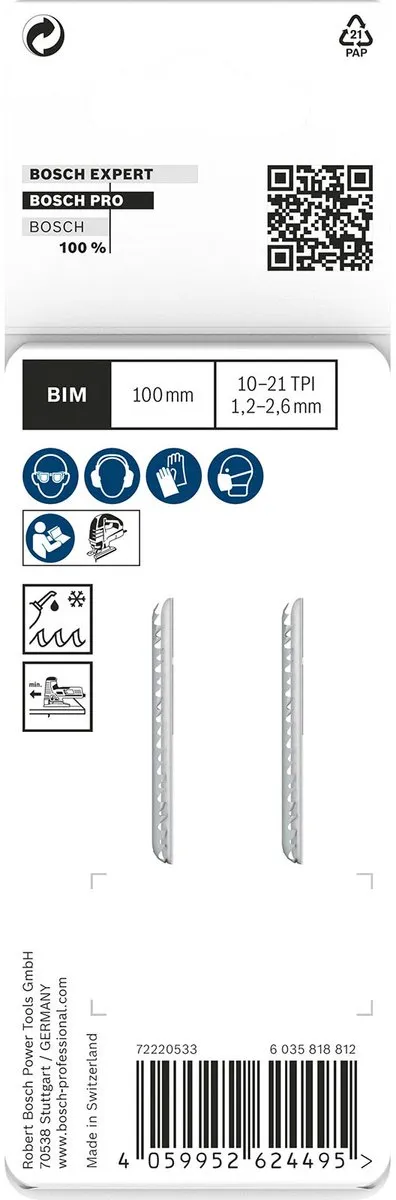 Bosch Professional T123XF Decoupeerzaagblad Metaal - 2 Stuks
