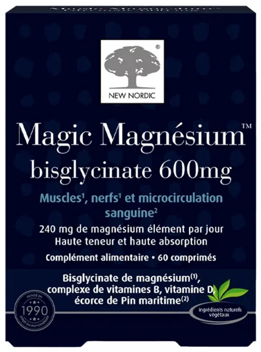 New Nordic Magnesium Bisglycinaat 600 mg 60 Tabletten