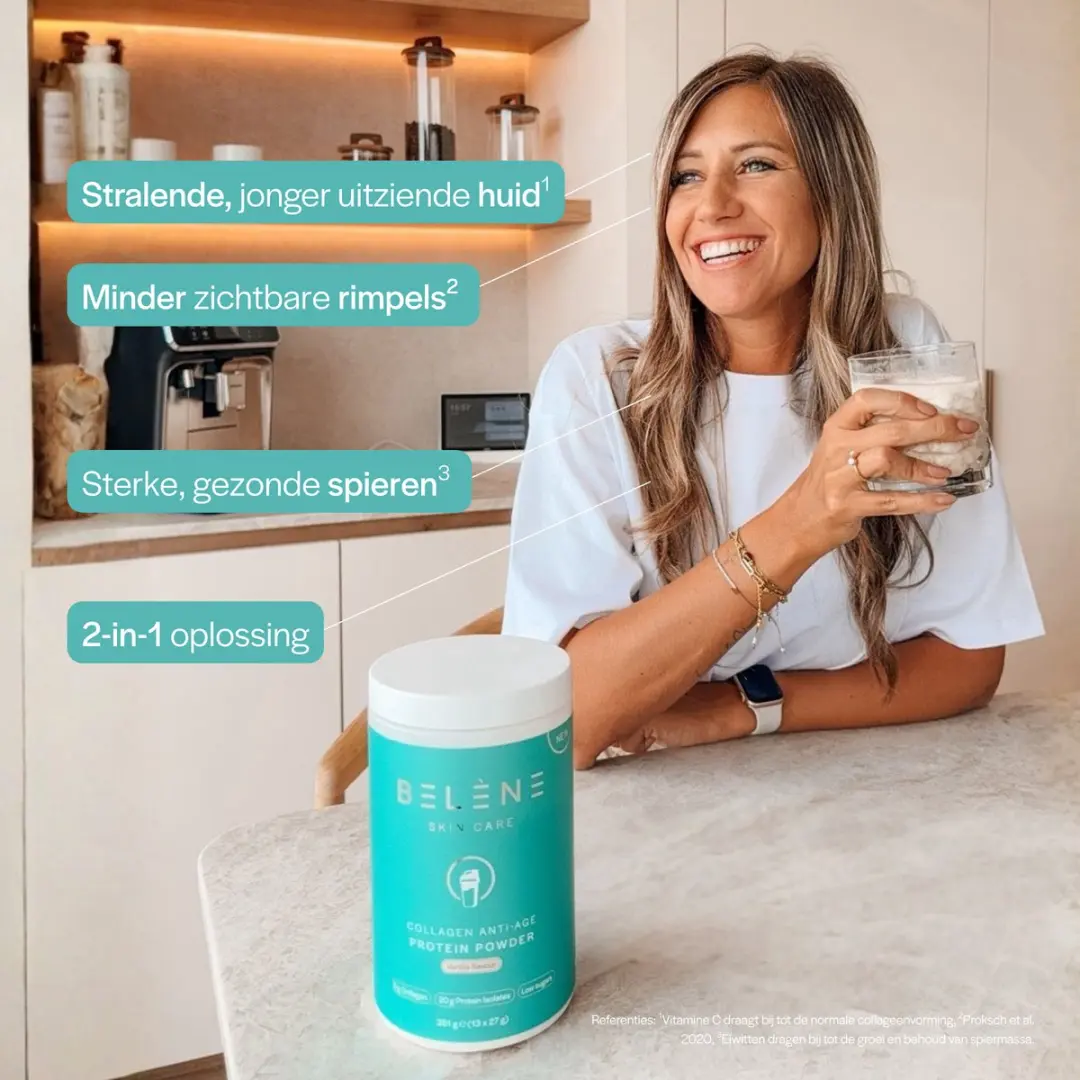 Belène Collagen Anti-Age Protein Powder 350g - Vanillesmaak