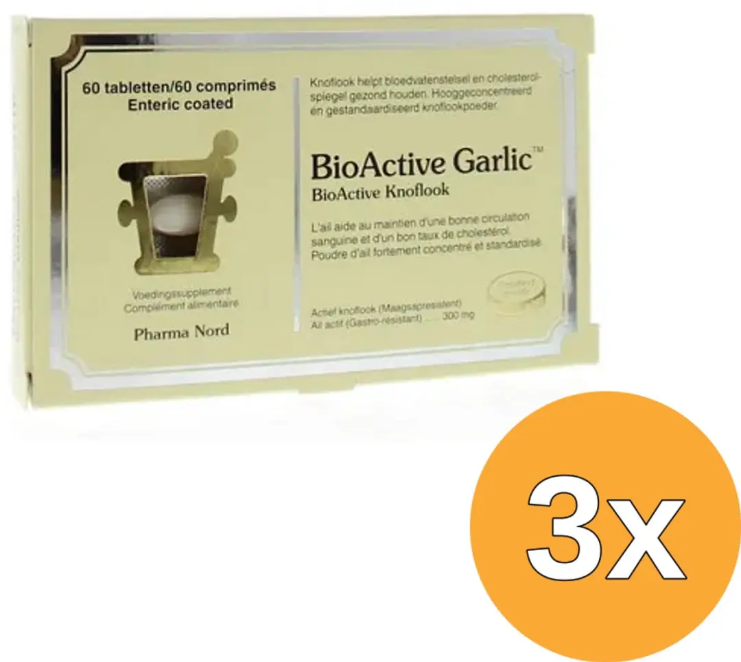 3x Pharma Nord Bio Active Knoflook (60 tabletten)