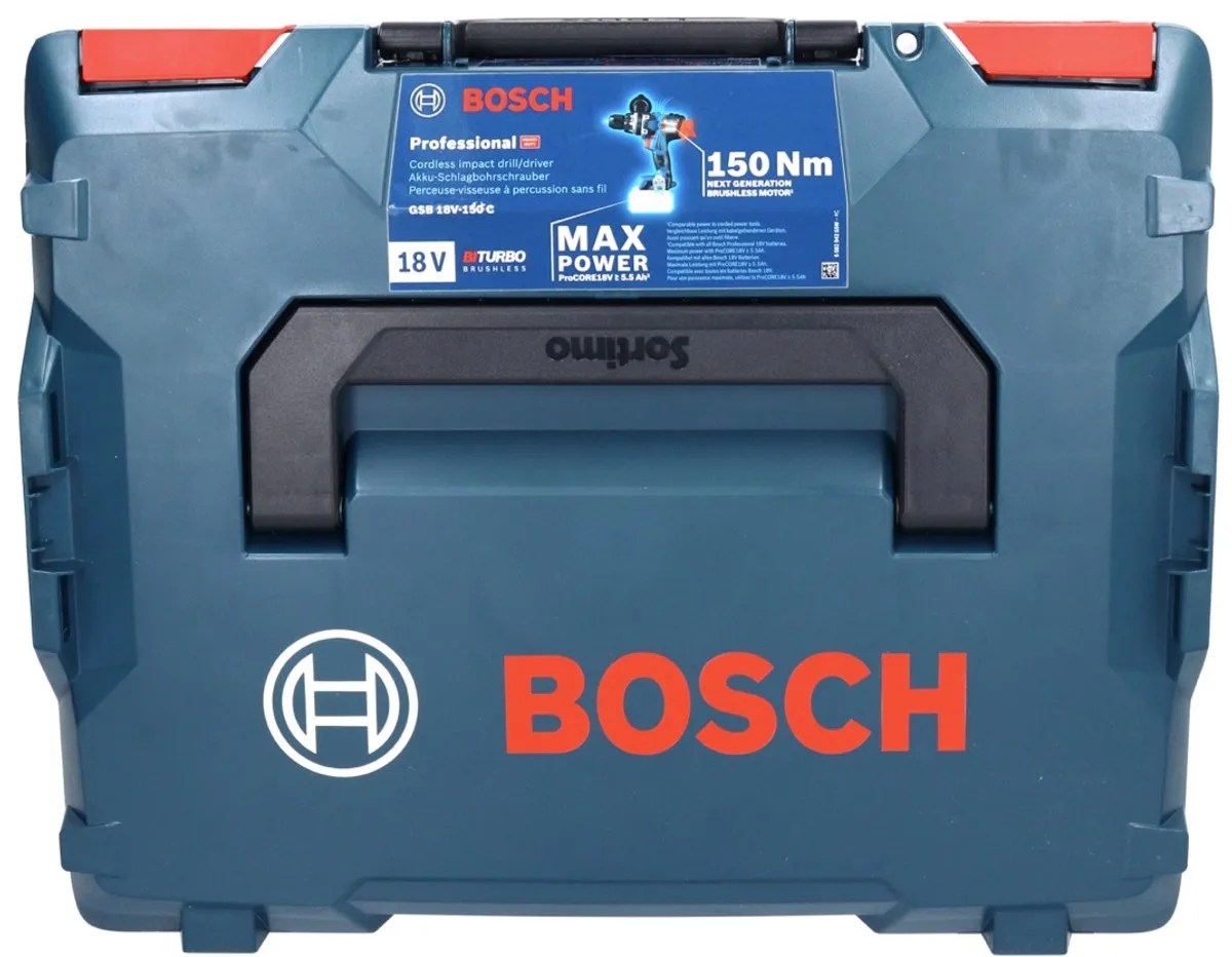 Bosch Professional GSB 18V-150 C Schroefklopboormachine - 2x 18V 8.0Ah - L-Boxx
