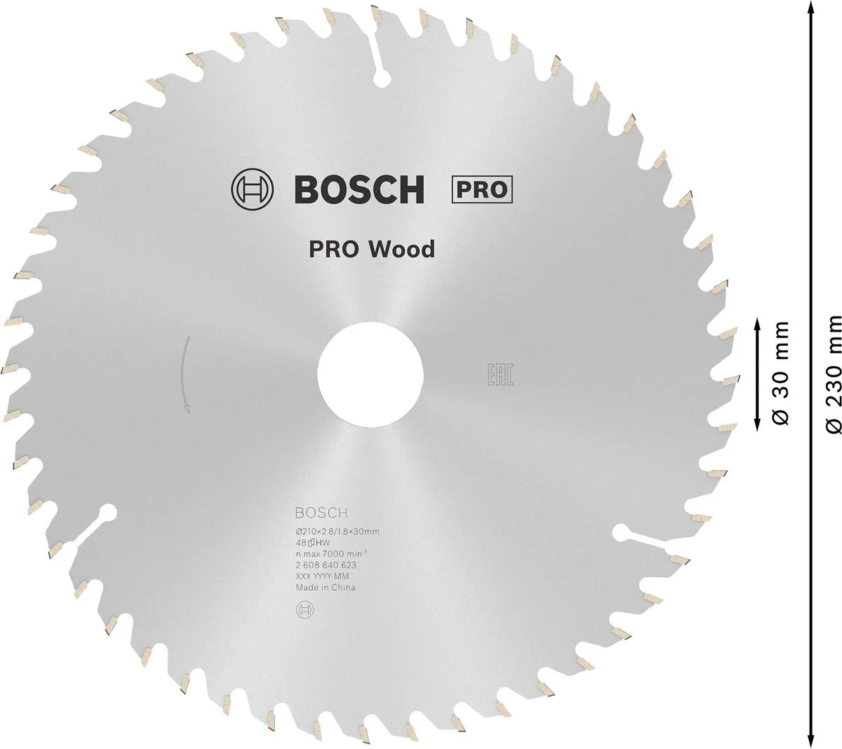 Bosch Professional Cirkelzaagblad Optiline 210x30x2,8mm 48T Hout