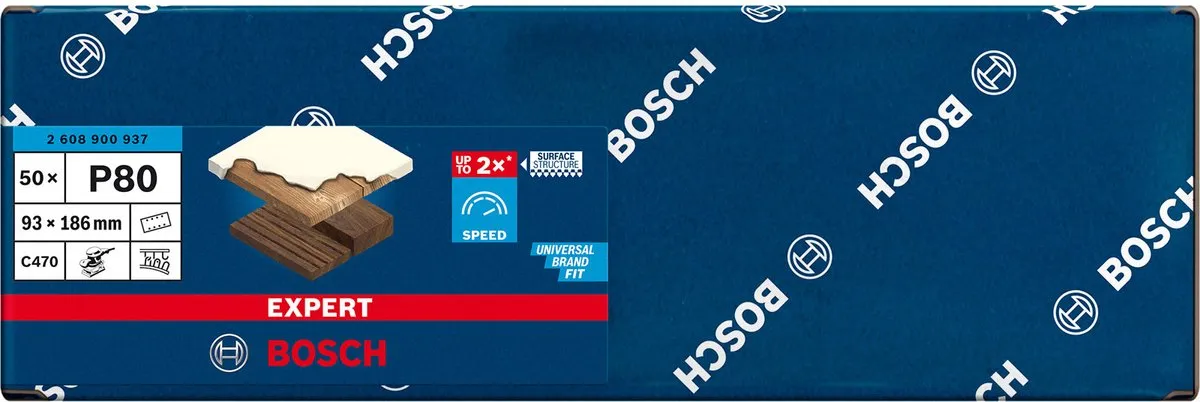 Bosch Professional 50x Expert C470 Schuurpapier - 8 Gaten - 1 Stuk