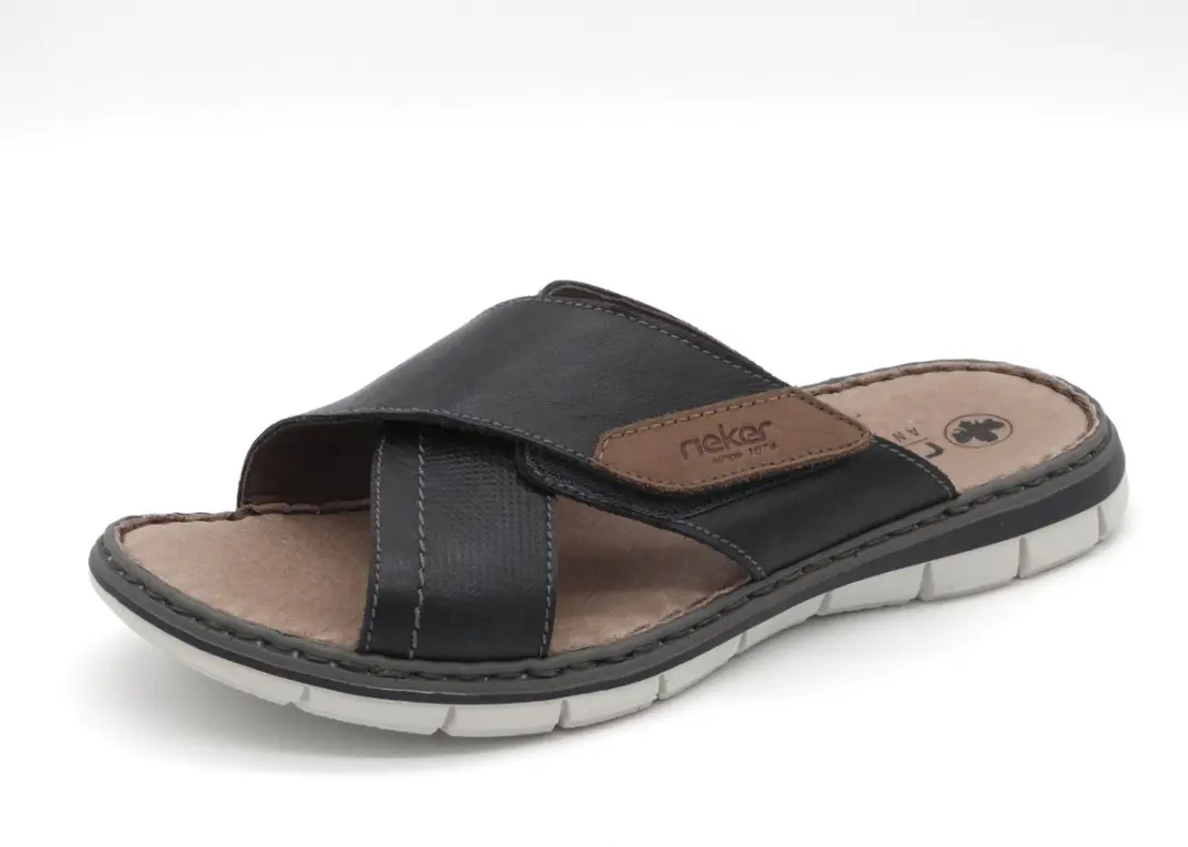 Rieker Heren Slipper 25151-14 Slides - Blauw