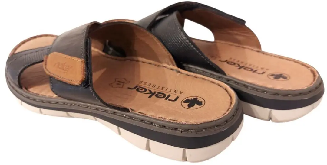 Rieker Heren Slipper 25151-14 Slides - Blauw