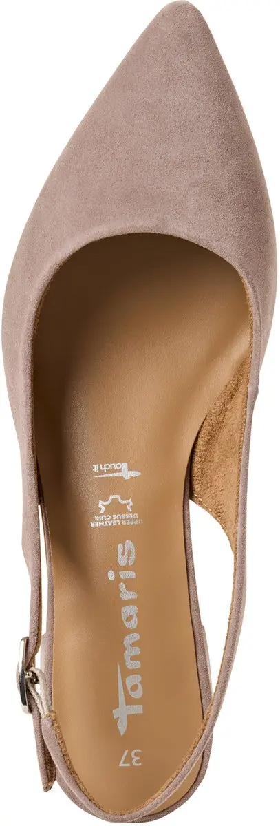 Tamaris Slingback Pumps - Taupe Leer - Maat 36 - afbeelding 4 van 6