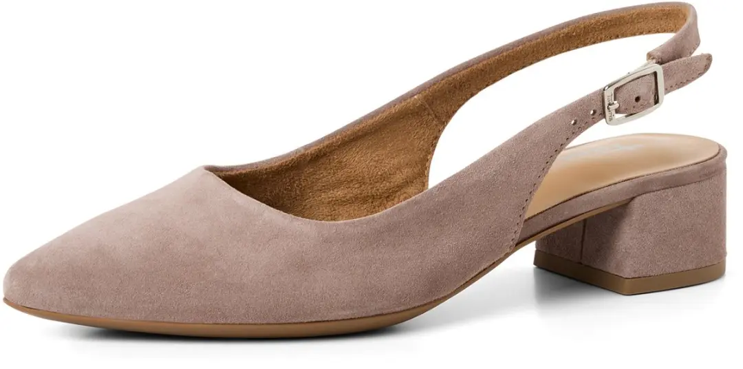 Tamaris Slingback Pumps - Taupe Leer - Maat 36 - afbeelding 3 van 6