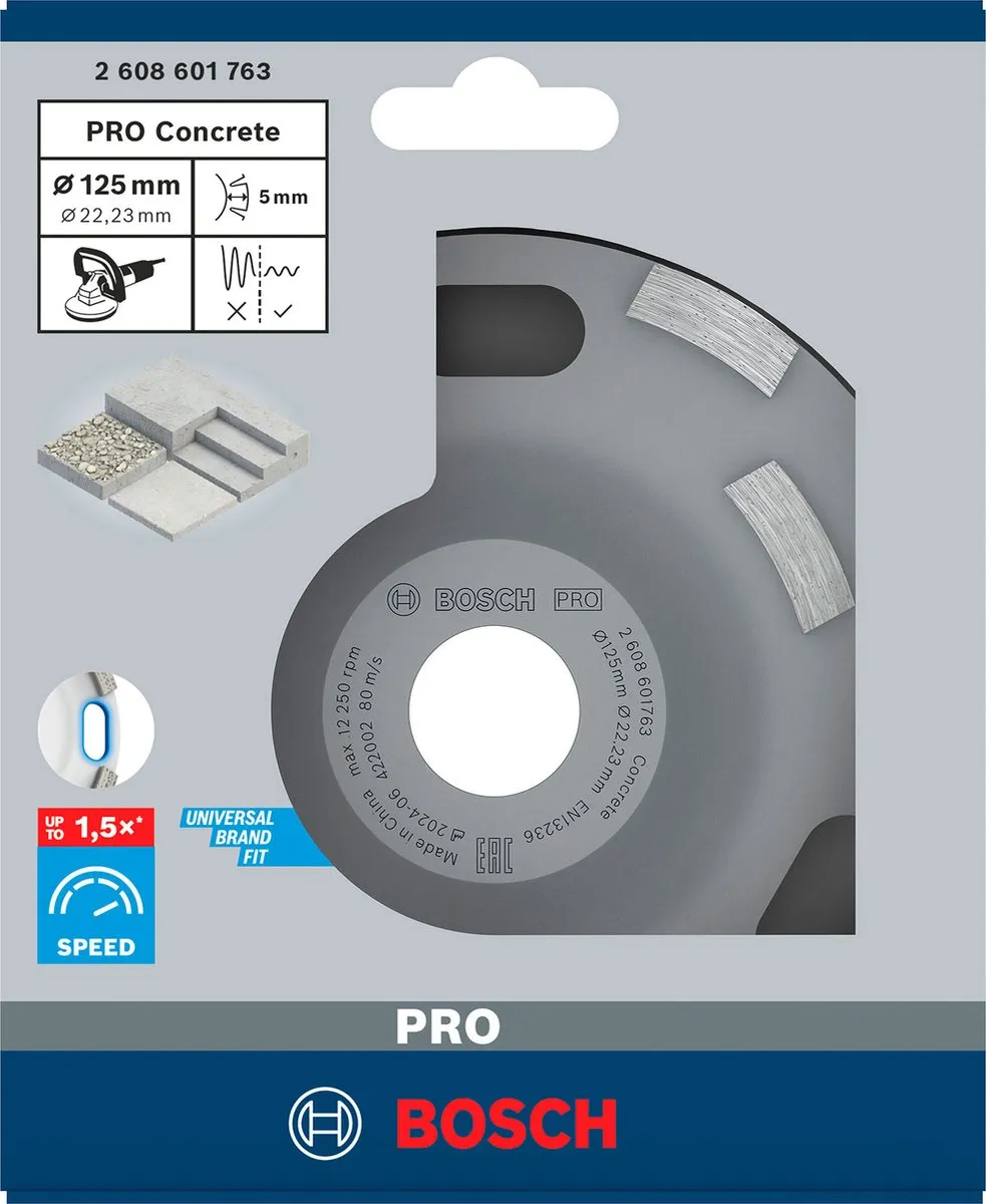 Bosch Professional PRO Betonschuurkop 125mm - 22.23mm As