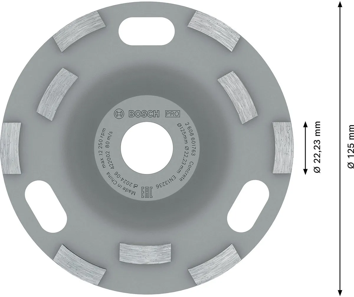 Bosch Professional PRO Betonschuurkop 125mm - 22.23mm As
