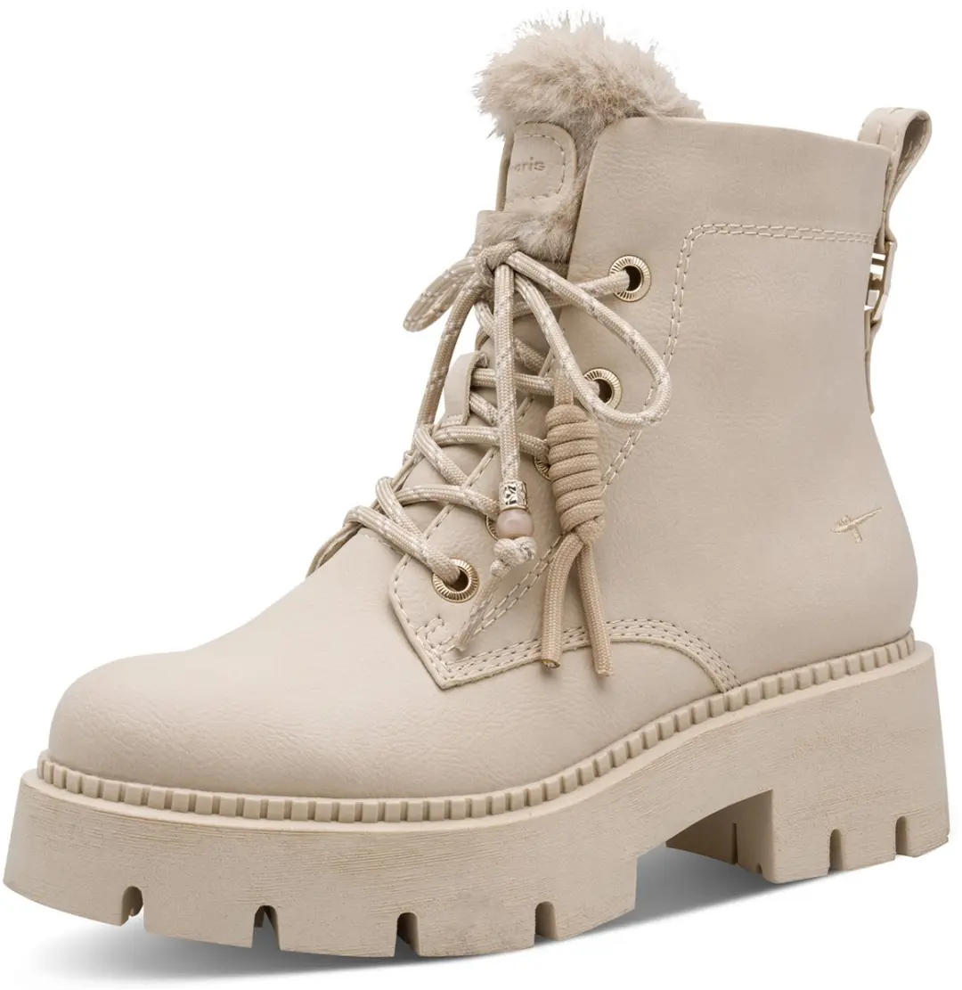 Tamaris dames enkellaarsjes 1-26226-47-400, warm gevoerd, beige