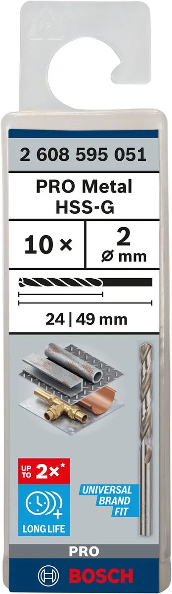 Bosch Professional ST. LINE 2.0 HSS-G Metaalboren 10 Stuks