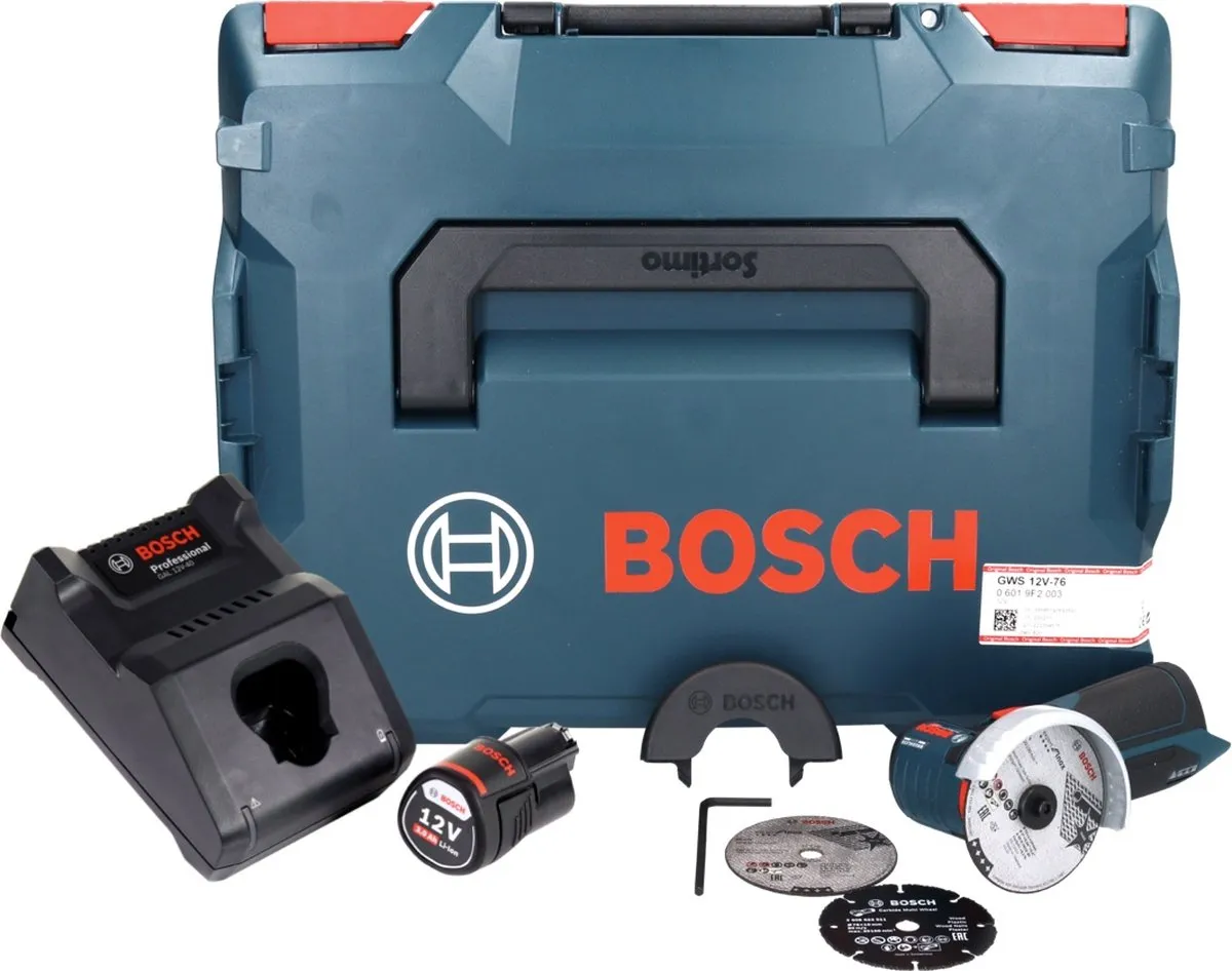 Bosch Professional GWS 12V-76 Accu Haakse Slijper 76mm - 3.0Ah - Metaal