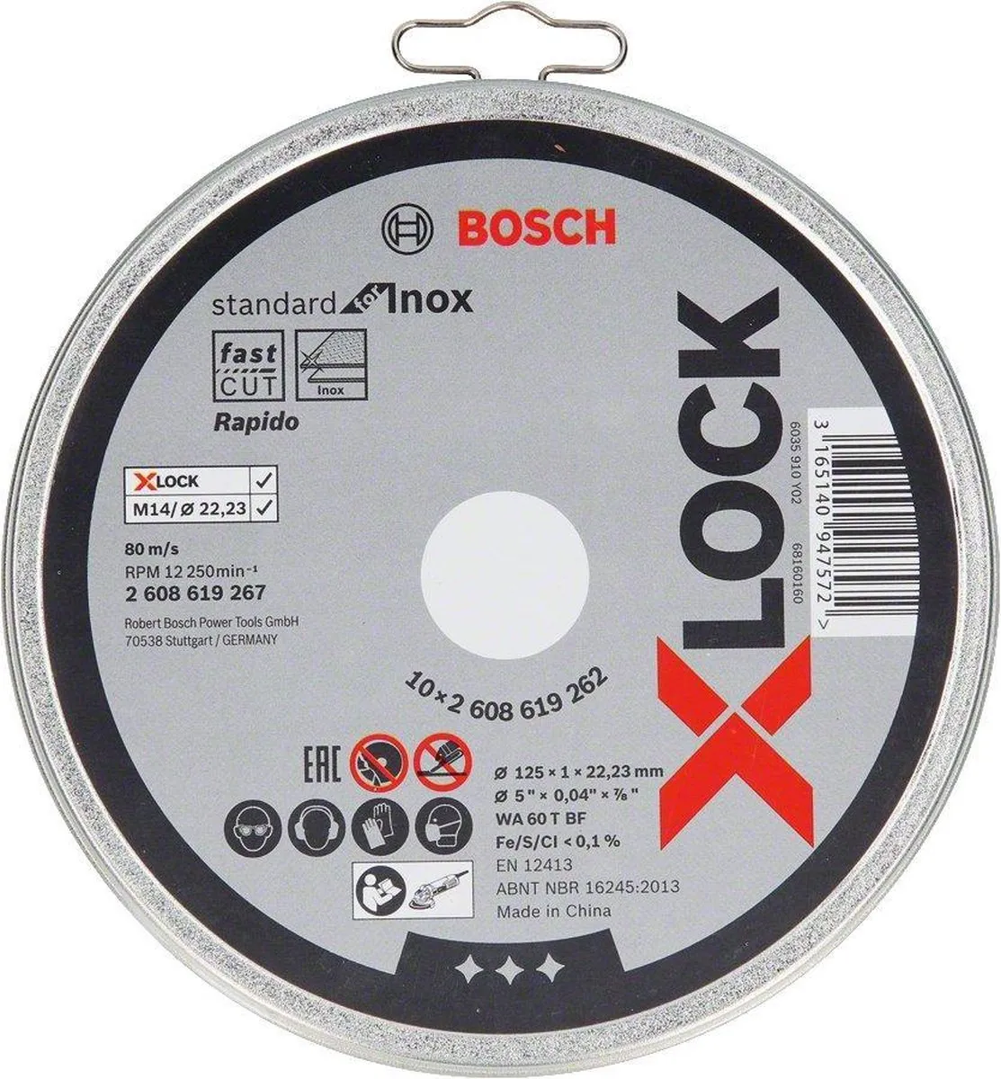 Bosch Professional X-LOCK Doorslijpschijf 125mm Metaal - 2608619267