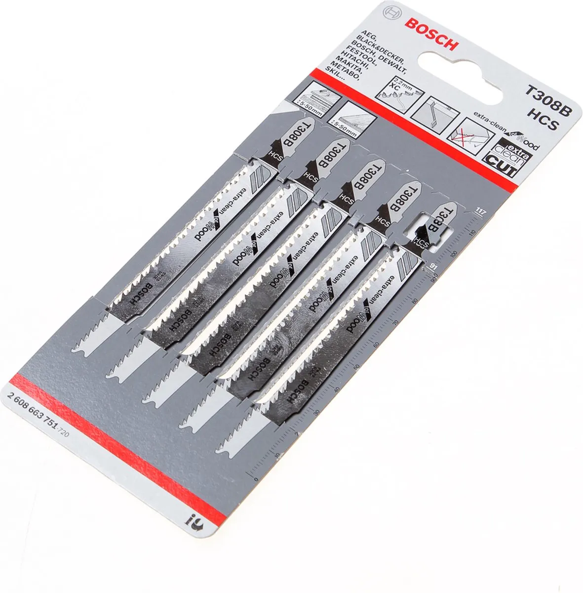 Bosch Professional Expert Wood 2-zijdig T 308 B Decoupeerzaagbladen - 5 Stuks - afbeelding 6 van 6