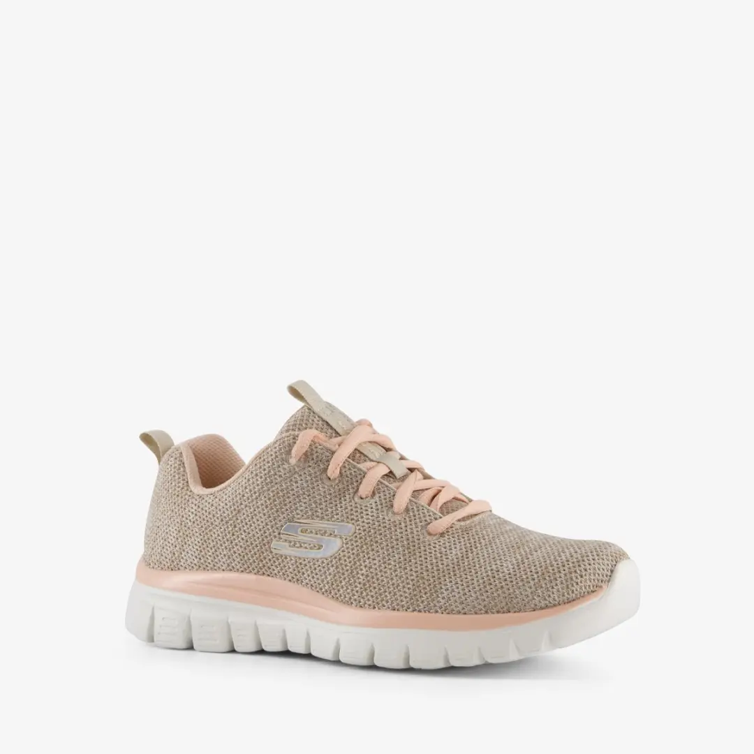 Skechers Graceful Twisted Fortune dames sneakers - Beige - Extra comfort - Memory Foam