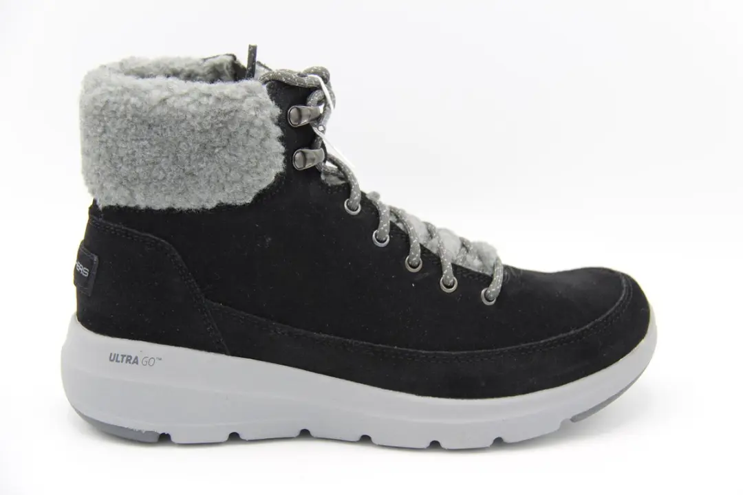 Skechers Glacial Ultra Woodlands zwart grijs winterlaarzen dames (16677 BKGY)