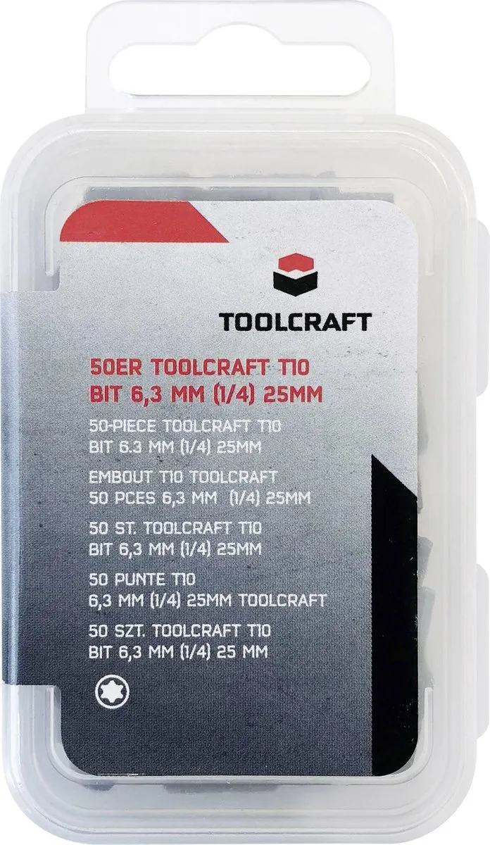 50 stuk(s) T 10 Binnen-Torx bit TOOLCRAFT S2-staal