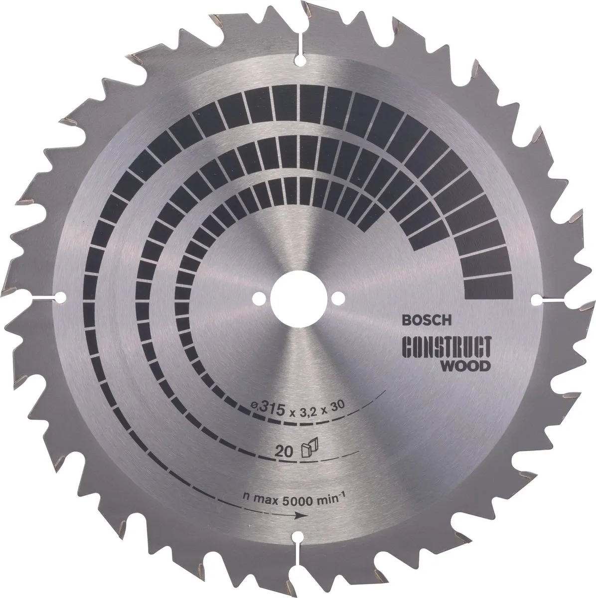 Bosch Professional CIRKZB CONSTR. WOOD T ST 315x30x3,2 20T Metaal - 315mm