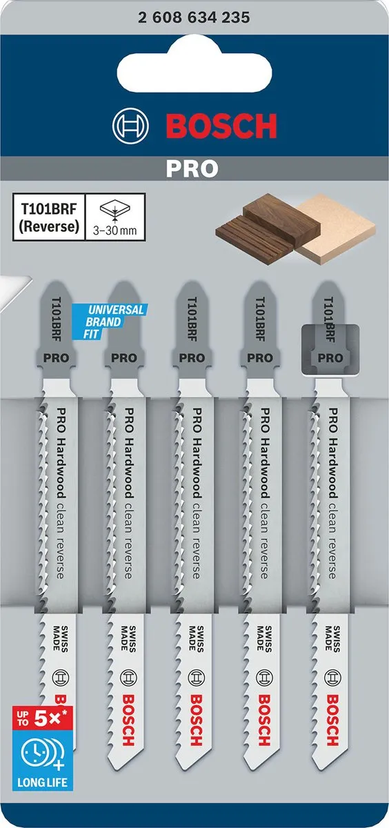 Bosch Professional DECOUPEERZB T101BRF Decoupeerzaagblad - 5 Stuks