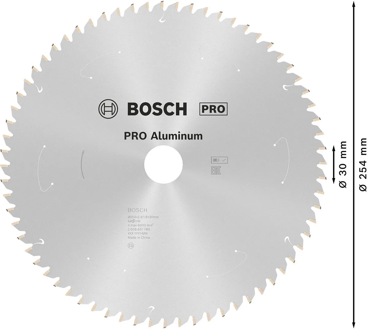 Bosch Professional 2608637780 Aluminium Zaagblad 254mm - afbeelding 2 van 6