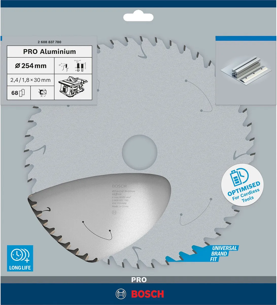 Bosch Professional 2608637780 Aluminium Zaagblad 254mm - afbeelding 3 van 6
