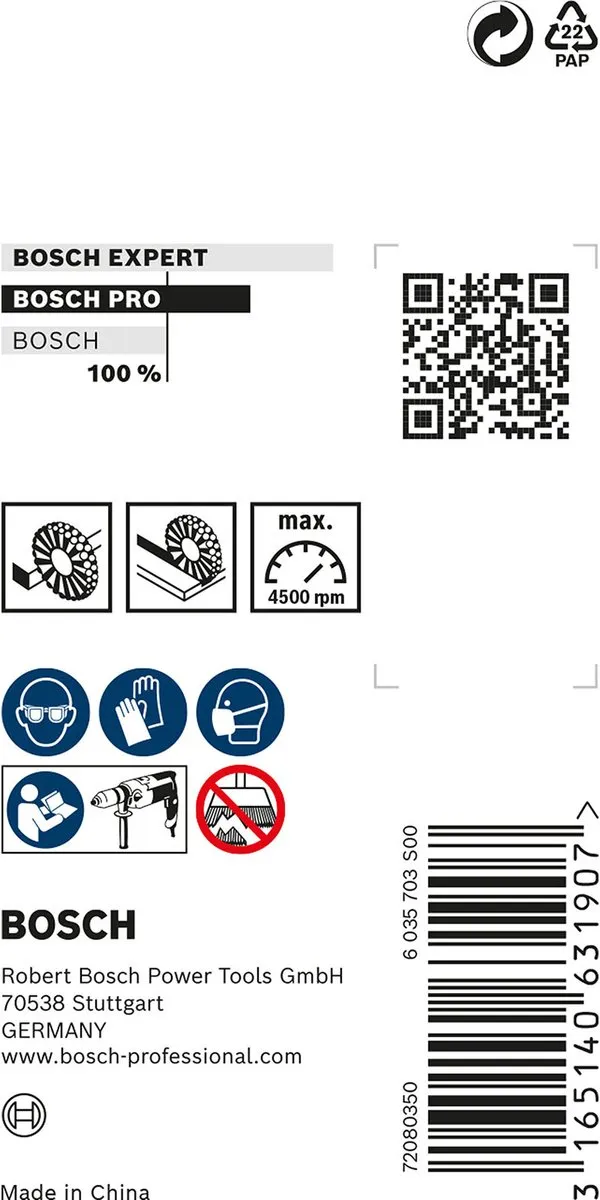 Bosch Professional 6mm Schijfborstel 30 Gegolfd Staal