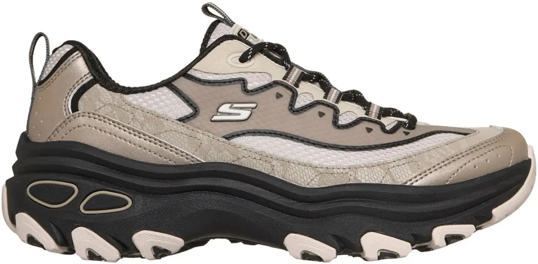 SKECHERS D'LITE MAX 180399-TPBK SKECHERS 180399-TPBK sneakers dames taupe/zwart