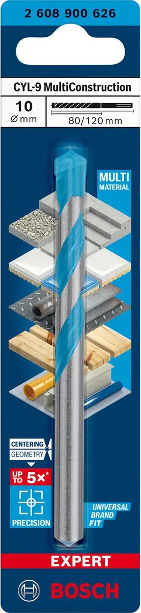 Bosch Professional EXPERT CYL-9 MultiConstruction Boor 10x80x120mm - 5 Stuks