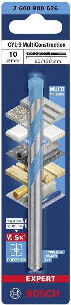 Bosch Professional EXPERT CYL-9 MultiConstruction Boor 10x80x120mm - 5 Stuks