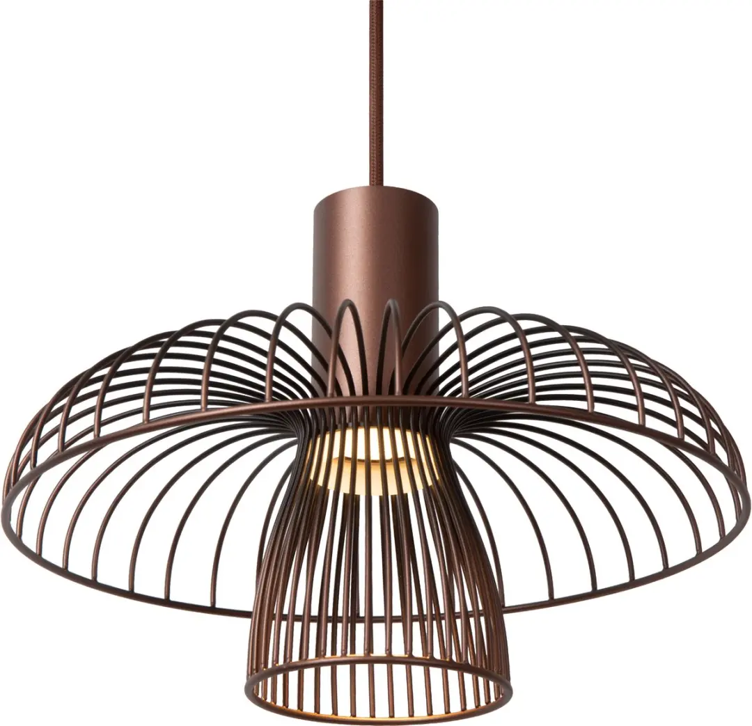 Lucide Nigel - Hanglamp 3xGU10 - Ø31.5cm - Koffie