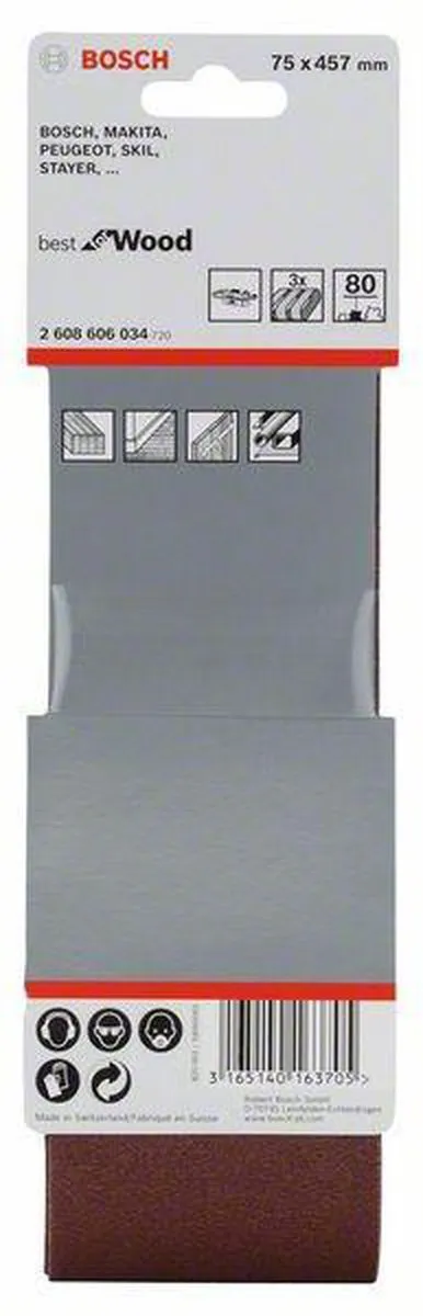 Bosch Professional 3 Banden 75x457mm Best Wood+Paint