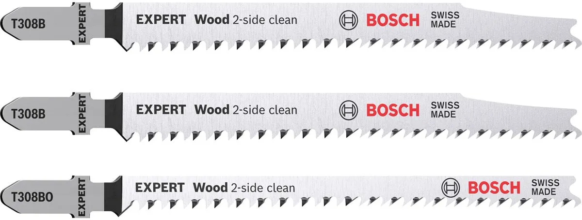 Bosch Professional Expert Wood T308B/BO Decoupeerzaagbladen - 3 Stuks