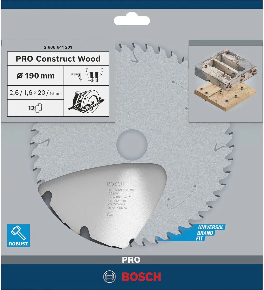 Bosch Professional Cirkelzaagblad Construct Wood 190mm - 12 Tanden