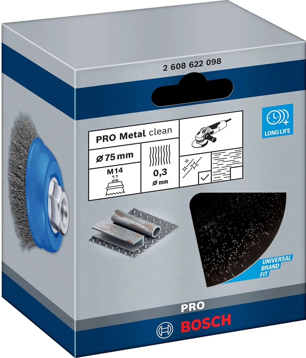 Bosch Professional M14 Gegolfde Komstborstel 0.3 Staal