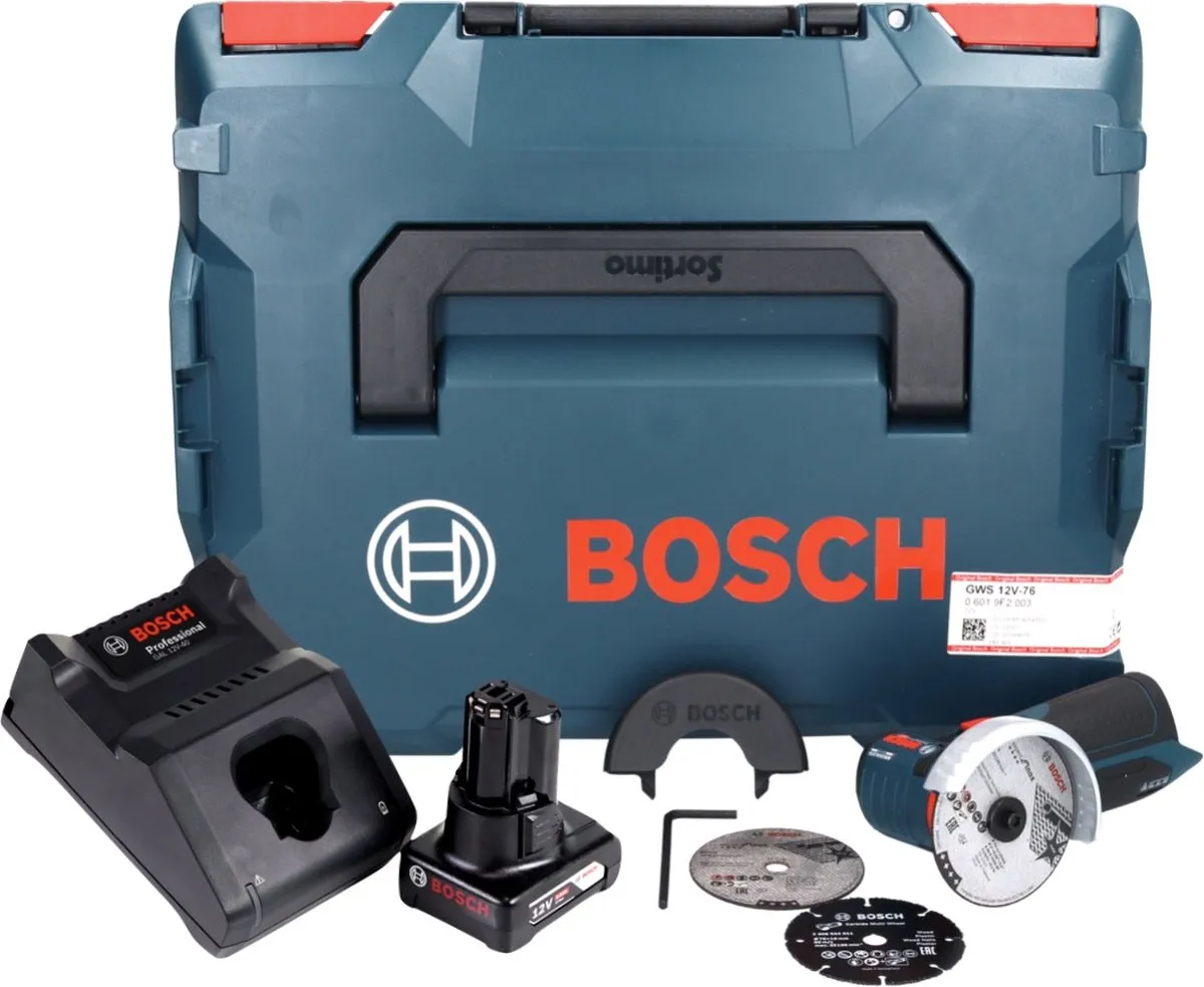 Bosch Professional GWS 12V-76 Accu Haakse Slijper 76mm - 1x 6.0Ah Accu