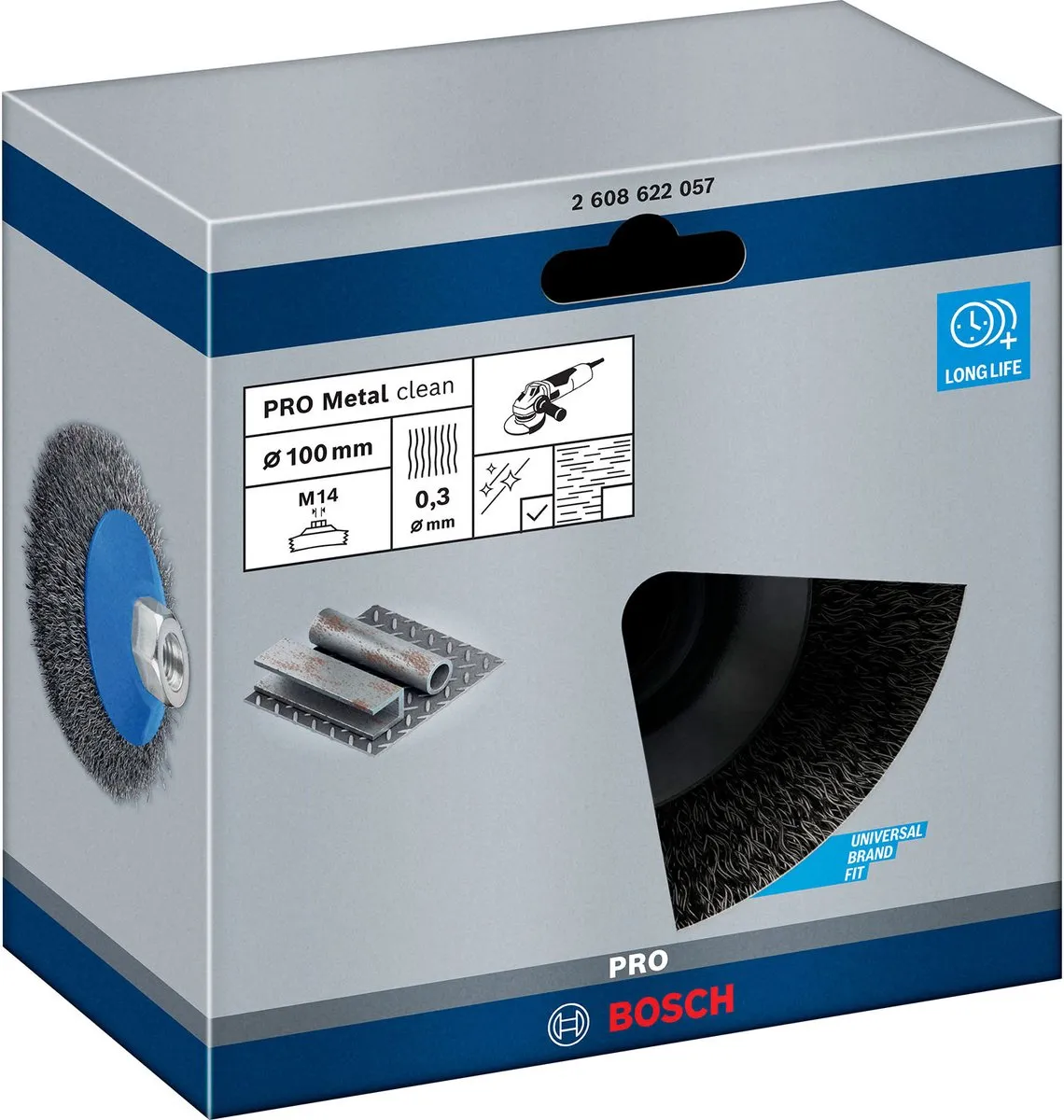 Bosch Professional M14 Kegelborstel 100mm - Gegolfd staal