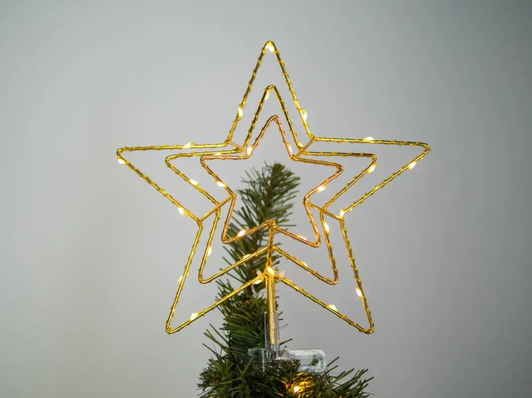Star Trading Bronzen Kerstster Piek 27,5cm - 30 LED - afbeelding 4 van 6