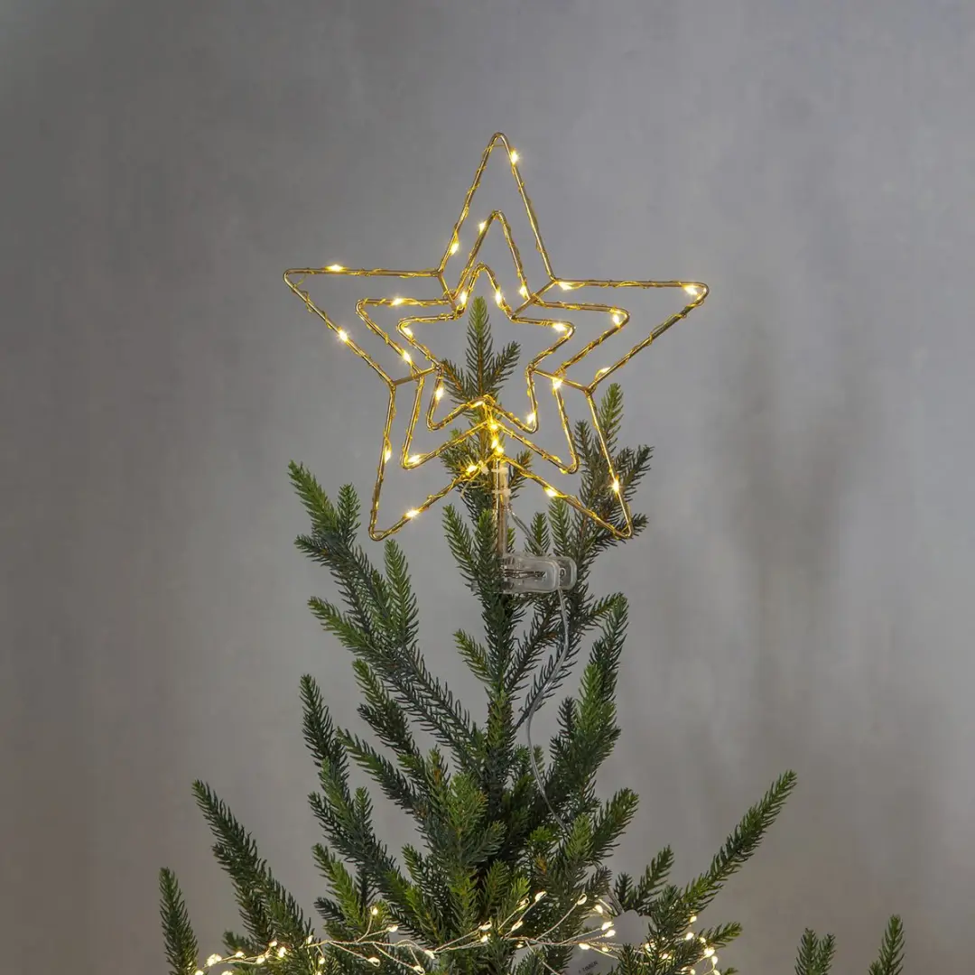 Star Trading Bronzen Kerstster Piek 27,5cm - 30 LED - afbeelding 6 van 6