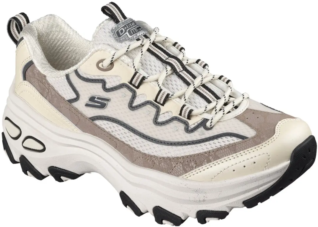 Skechers D'Lite Max 180399-WBK Damessneakers - Wit/Zwart - 36 - afbeelding 5 van 5