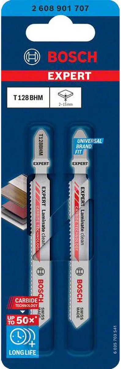 Bosch Professional EXPERT Laminate Clean T128BHM Decoupeerzaagblad 2608901707 - 2 Stuks