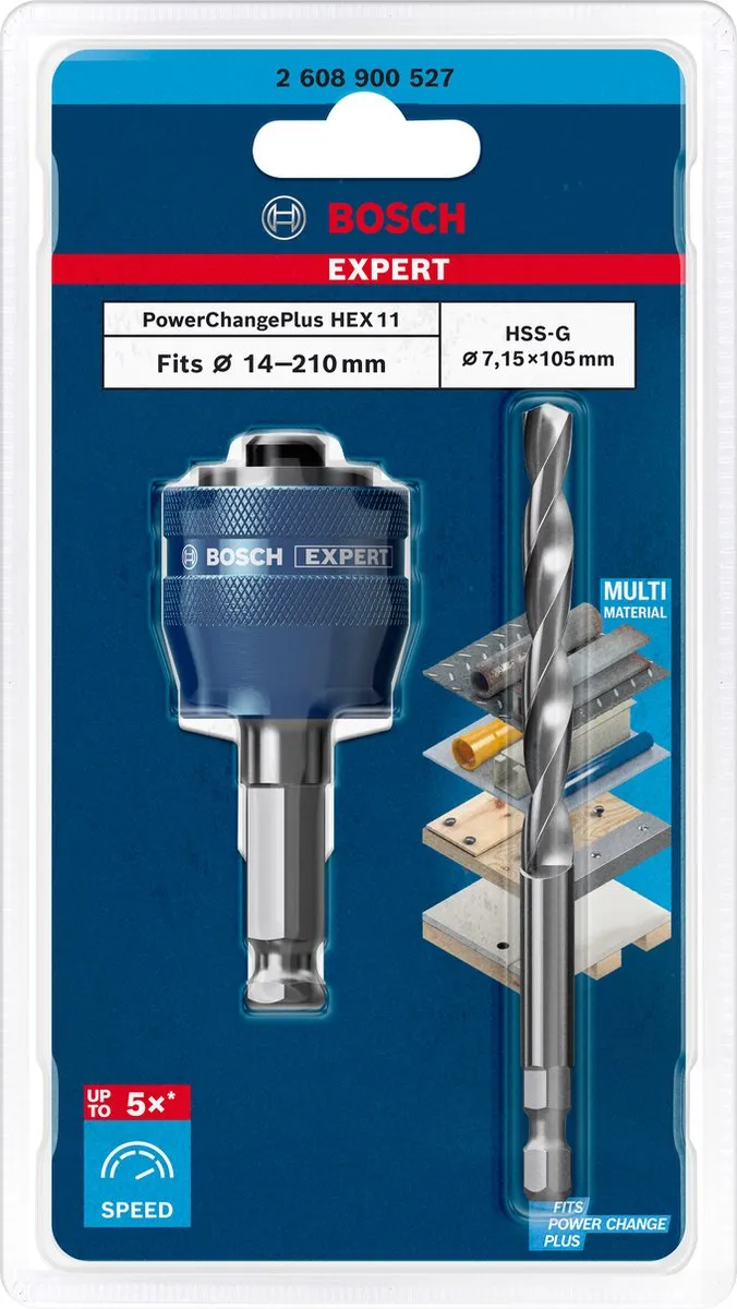 Bosch Professional Expert Power Change Plus Adapter 11mm - HSS-G Boor 7,15mm x 105mm - 2 Stuks - afbeelding 6 van 6